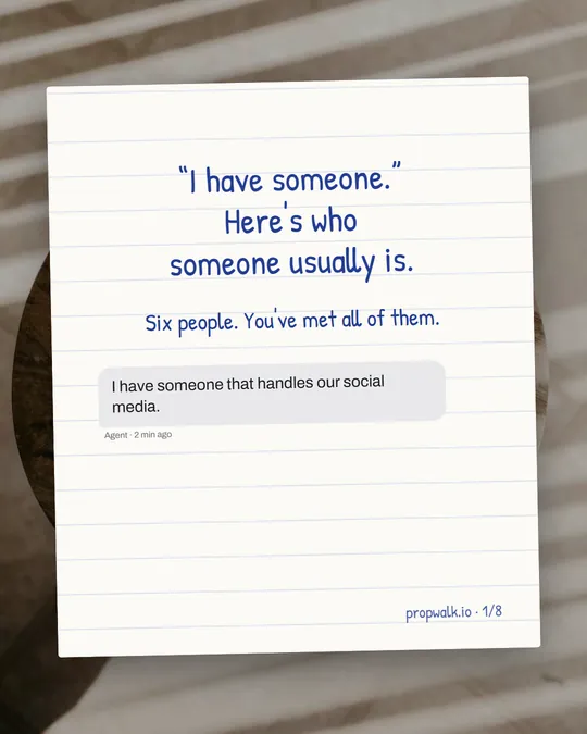 Handwritten note: the first slide of a sample carousel