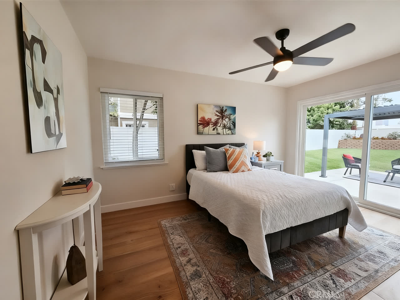 Lived-in bedroom, cleared — after