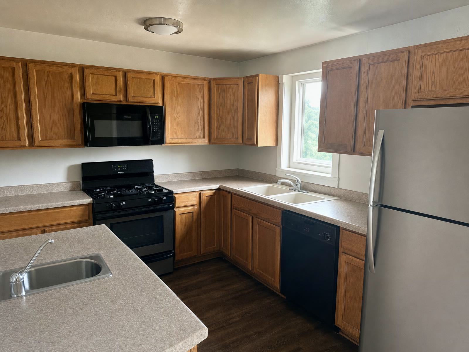 A dated kitchen, before